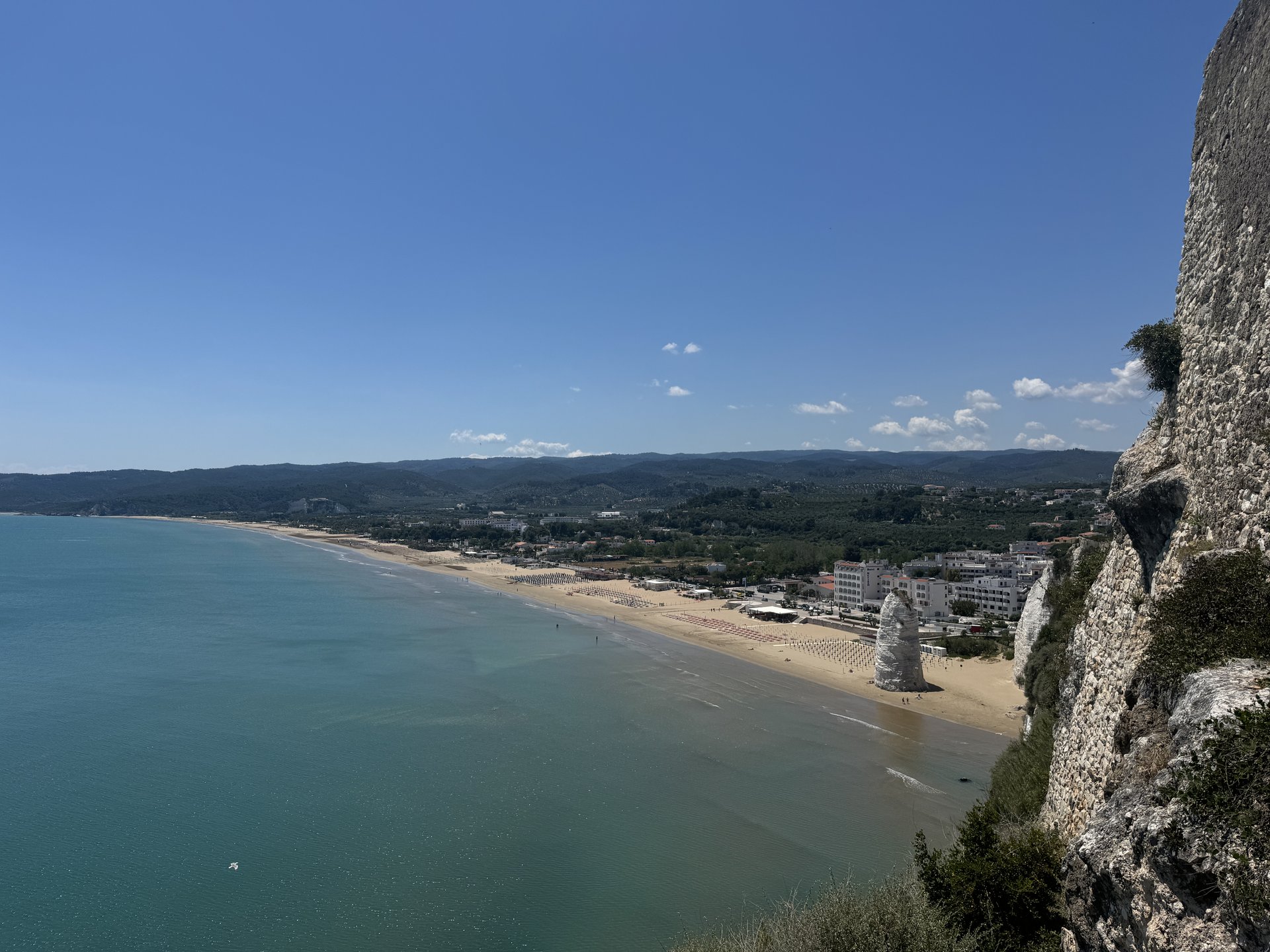 Blick von Vieste zu unserm Campingplatz