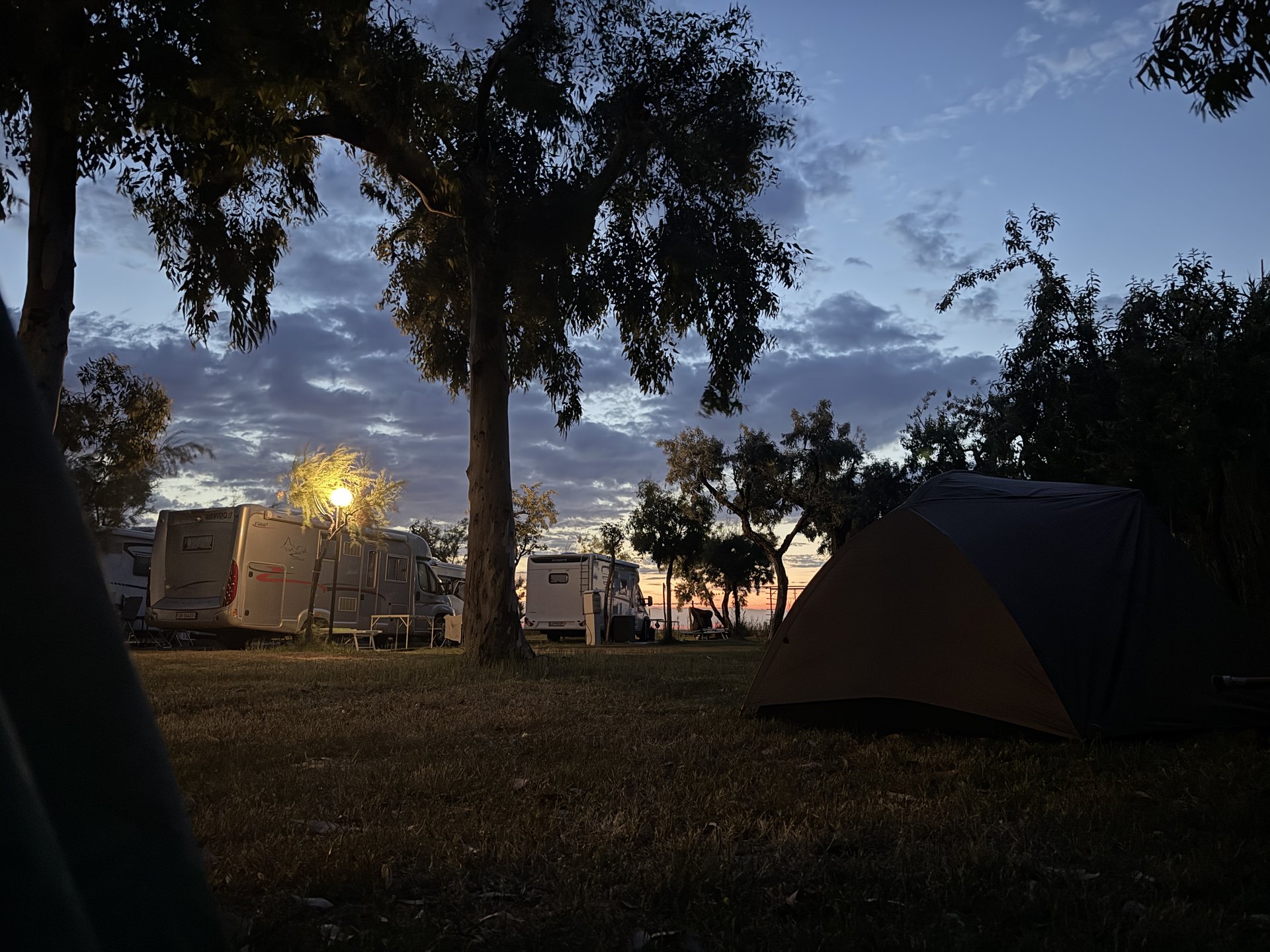 Morgens an unserm Camping Adriatico